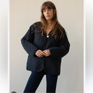 Madewell X Donni one button quilted jacket cardigan medium